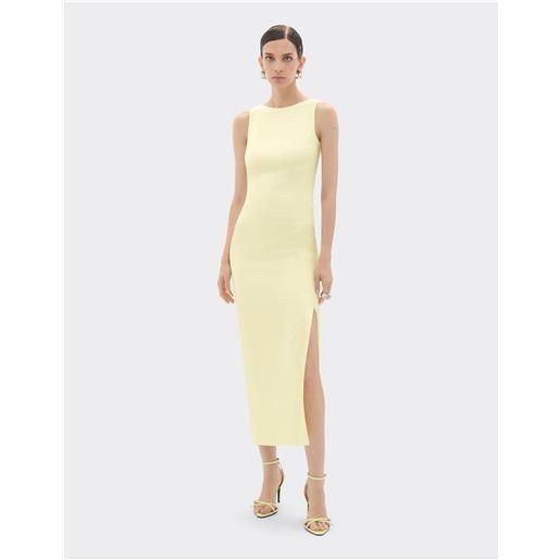 Ferrari abito lungo in raso stretch - female abiti giallo iris 40