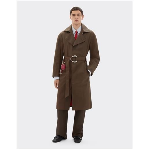 Ferrari trench in gabardina tecnica effetto vintage - male giacche e capispalla verde cachi 52