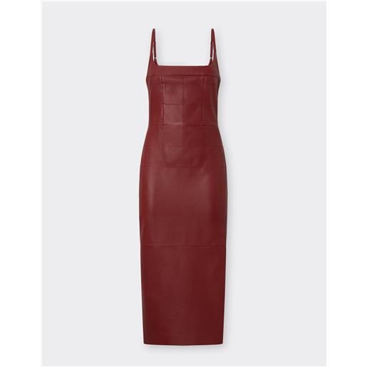 Ferrari abito midi in nappa effetto cervo - female abiti rosso maison