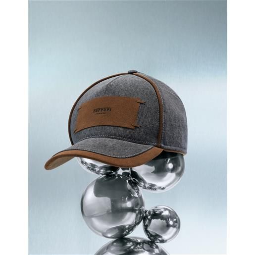 Ferrari baseball cap in denim e alcantara® - cappellini granite gray os