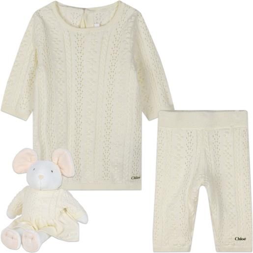 Chloé Kids set con stampa - toni neutri