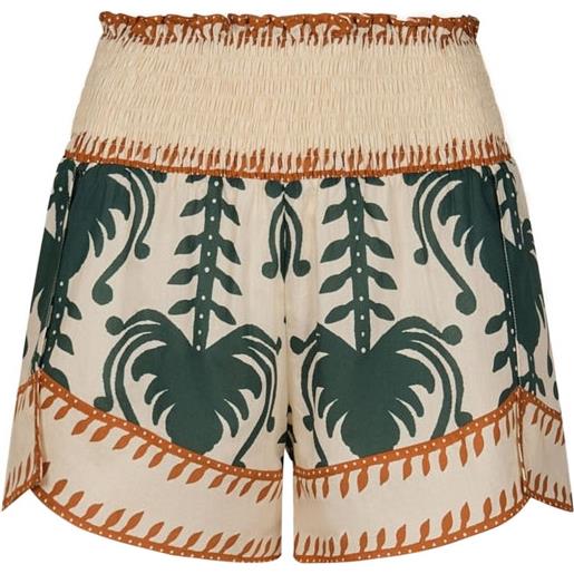 Johanna Ortiz shorts linka con stampa - toni neutri