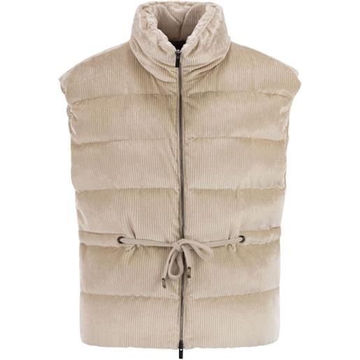 Peserico gilet con coulisse - toni neutri