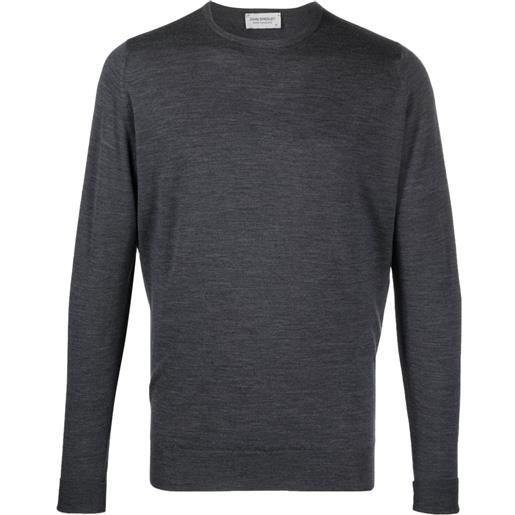 John Smedley plain crew-neck jumper - grigio