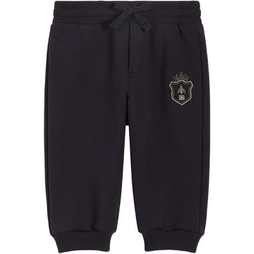 Dolce & Gabbana Kids pantaloni con applicazione - blu
