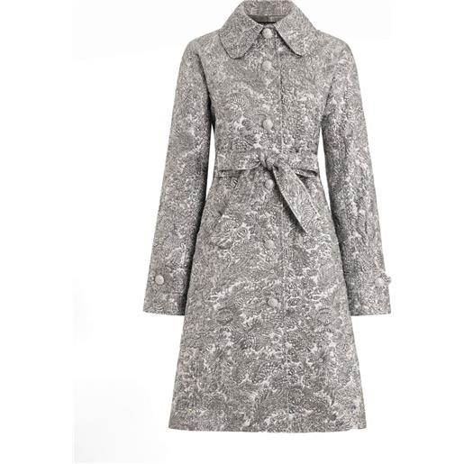 Dolce & Gabbana trench a fiori jacquard - argento