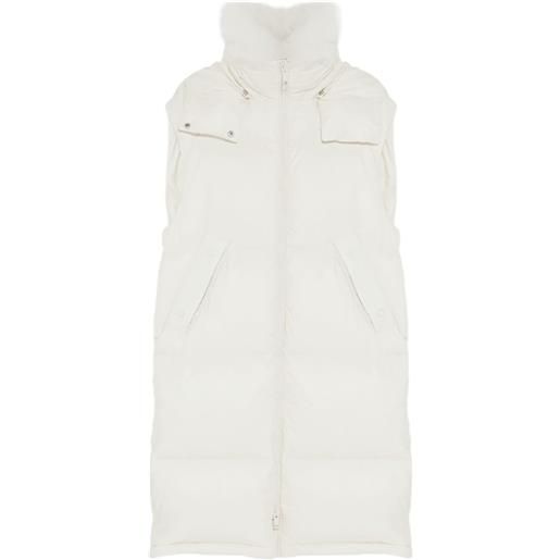 Yves Salomon gilet con cappuccio rimovibile - bianco