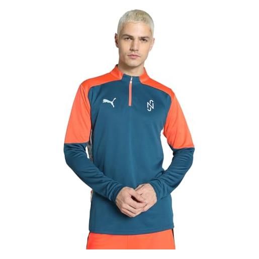 PUMA top da calcio con zip corta x neymar jr creativity xl ocean tropic hot heat blue orange