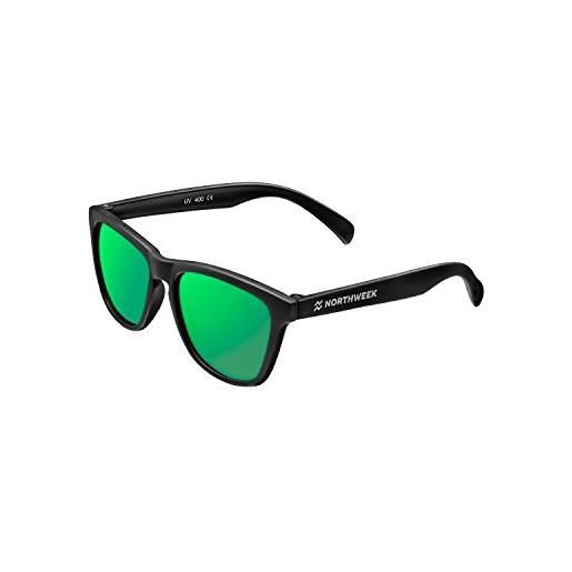 Northweek occhiali da sole kids ocean unisex - bambini e ragazzi, matte black/green