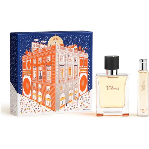 CONFEZIONI REGALO hermes cofanetto terre d'hermès eau de toilette 50ml con travel spray 15ml