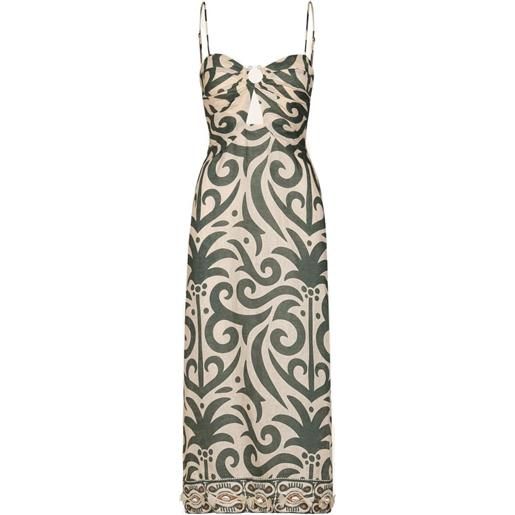 Johanna Ortiz abito midi water adventure - verde