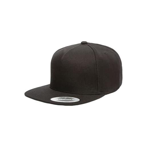 Flexfit premium 5-panel snapback cap cappellino da baseball, black/black, taglia unica unisex-adulto