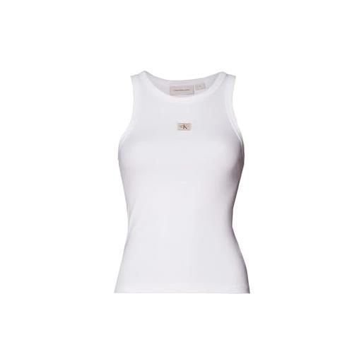 Calvin Klein Jeans calvin klein woven label rij20j224762 canotta, bright white, l donna