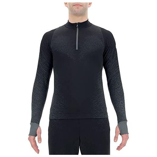 UYN maglia running exceleration zip-up - mezza zip, interno in pile, flexy ribs e tecnologia terry aircell, vestibilità regular