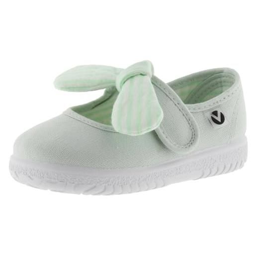 victoria ballerine unisex ojalá tela & strappo & fiocco a righe 105110 per bambini melon 24