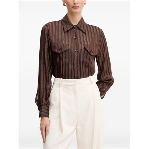 LUISA SPAGNOLI camicia limbo a righe - marrone