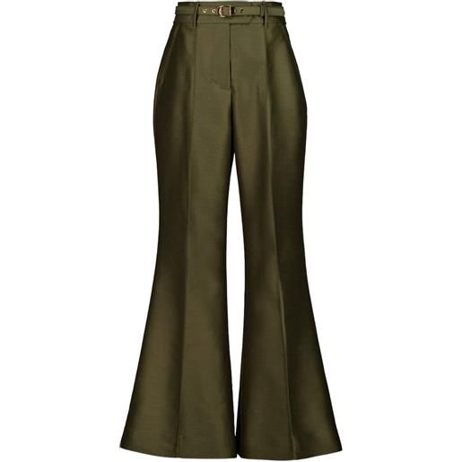 ZIMMERMANN pantaloni svasati rebellion - verde