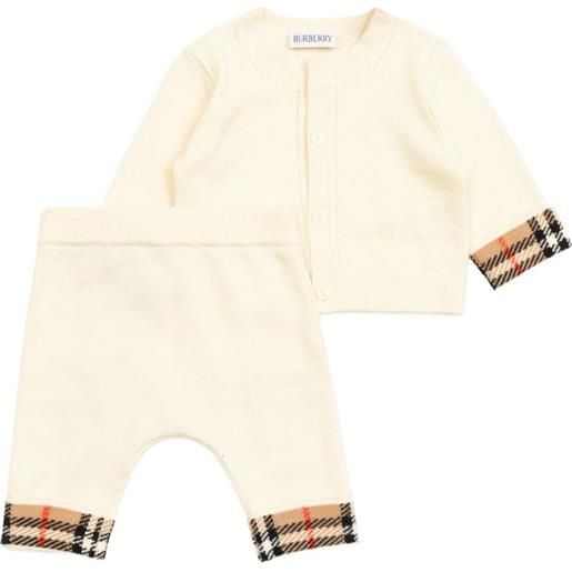 Burberry Kids set pantaloni girocollo - toni neutri