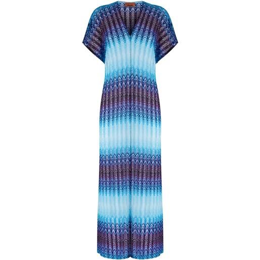 Missoni copricostume con motivo a zigzag - blu