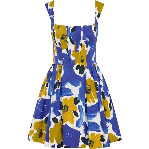 Rebecca Vallance abito a fiori plissettato - blu
