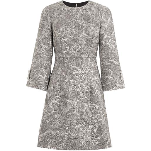 Dolce & Gabbana abito corto a fiori jacquard - argento