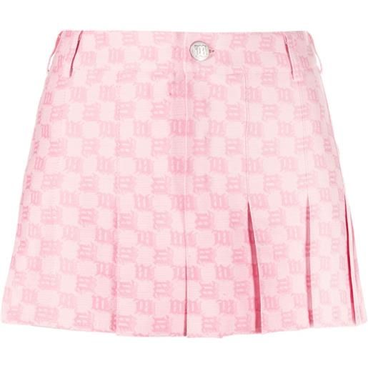 MISBHV minigonna plissettata a vita bassa - rosa