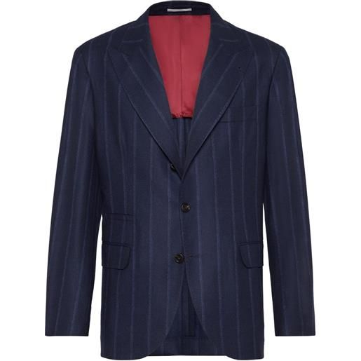 Brunello Cucinelli blazer a righe - blu