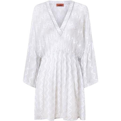 Missoni copricostume con motivo a zigzag - bianco