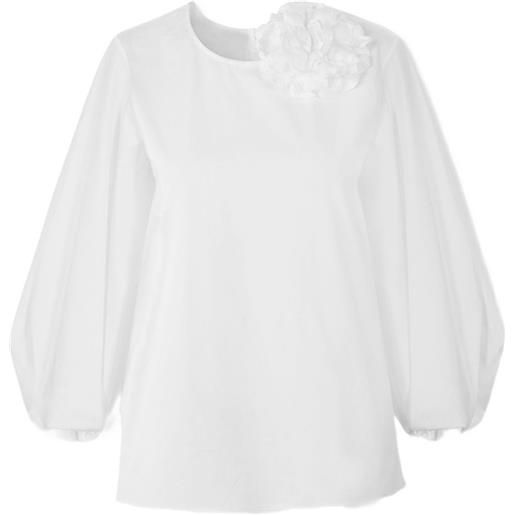 Carolina Herrera top con maniche a palloncino - bianco