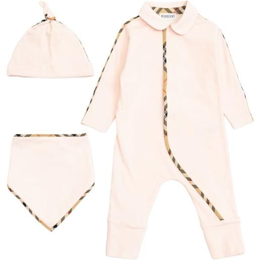Burberry Kids set neonato con dettaglio a quadri - rosa