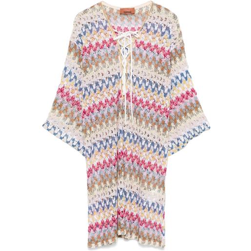 Missoni copricostume con motivo a zigzag - bianco