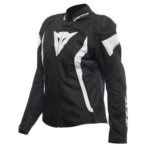 Dainese - avro 5 tex jacket wmn, giacca moto in tessuto, con protezioni, woman, nero/bianco/nero, 50