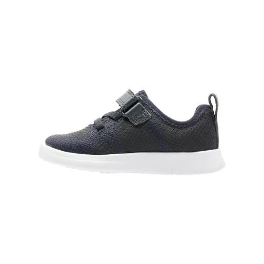Clarks ath flux t, scarpe da ginnastica basse bambini e ragazzi, blu (navy), 19 eu