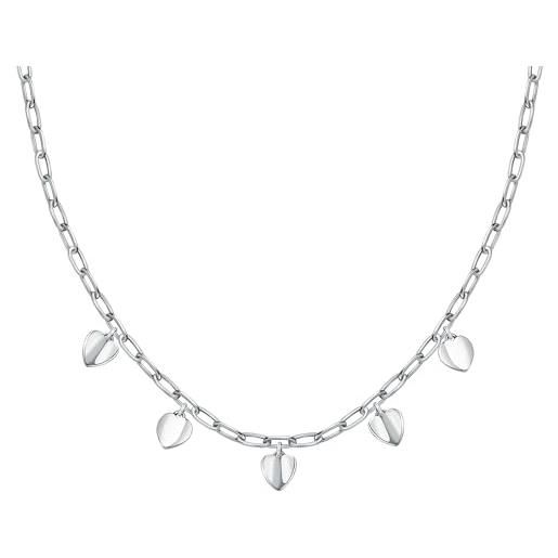 Morellato collana donna in acciaio, collezione pailettes, cuori - saww02