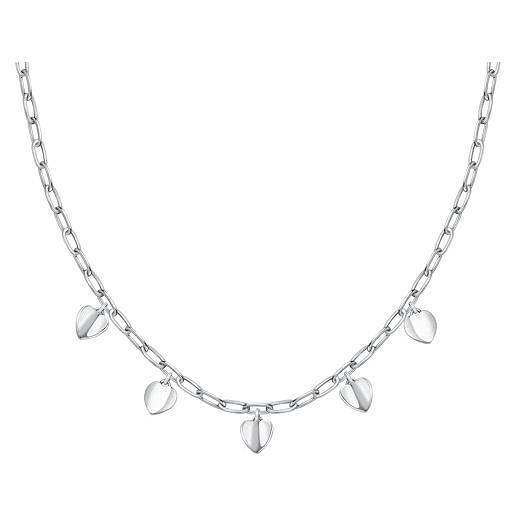 Collana Donna Acciaio Silver con Cuore e Cristalli Liu Jo Luxury