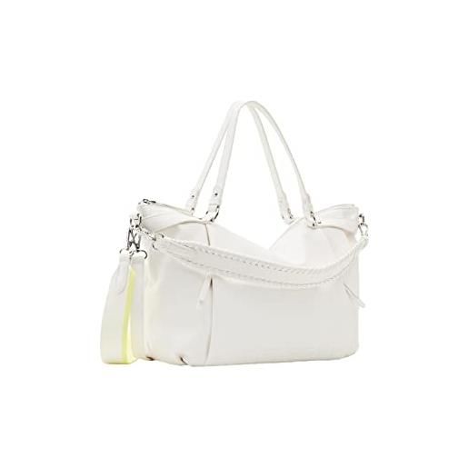 Desigual, bag half logo 23 libia 2.1000 bianco donna