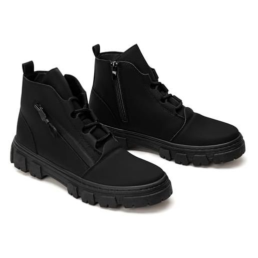 GLAMORA stivali da neve invernali per donna - scarpe da ginnastica antiscivolo con cerniera, possono contenere monete, stivali da trekking, stivali da lavoro caldi alla caviglia-white-38