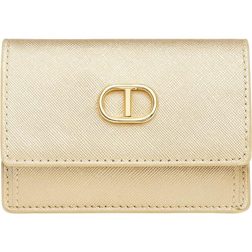 TWINSET portafoglio donna in saffiano oro
