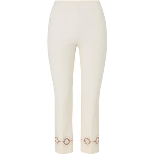 TWINSET pantaloni con ricamo a fiori
