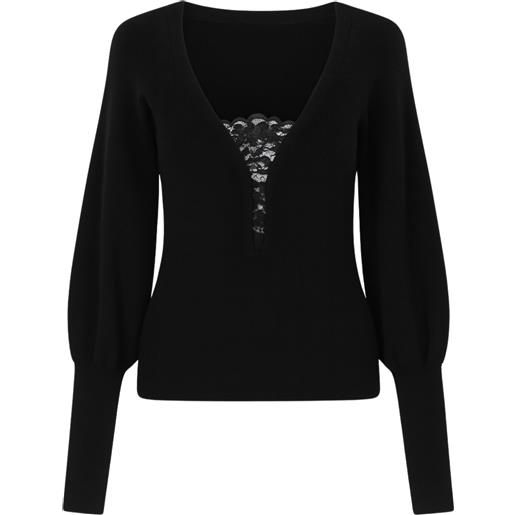 TWINSET maglia con inserto in pizzo twinset