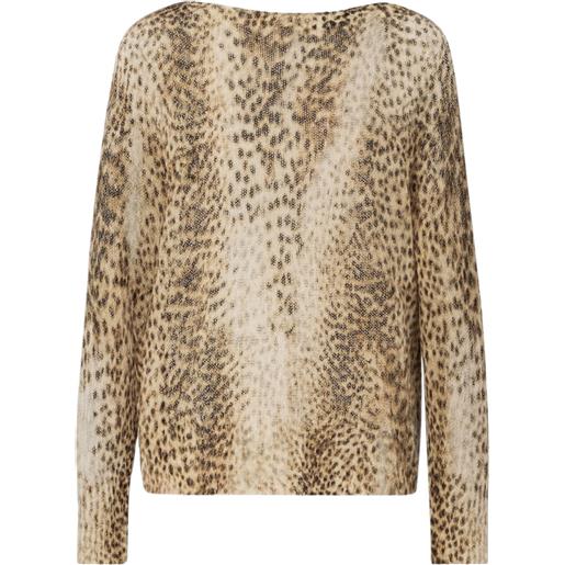 TWINSET maglia in misto mohair con stampa animalier