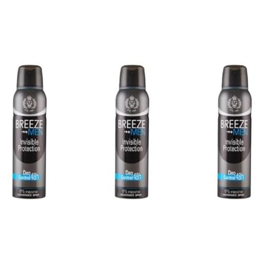 MENDOSA 3x confezioni per breeze men invisible protection deodorante spray 3 flaconi da 150ml