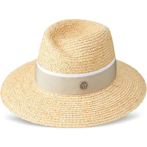 Maison Michel cappello virginie con nastro - toni neutri