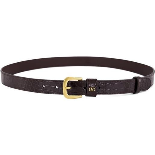 Valentino Garavani cintura vlogo signature in pelle - marrone