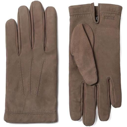 Zegna guanti in pelle - marrone
