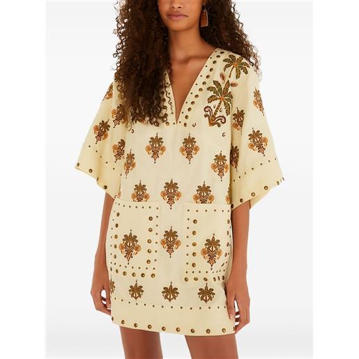 FARM Rio abito corto con stampa - toni neutri