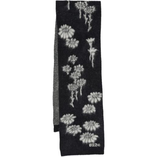 032c sciarpa con margherite - nero