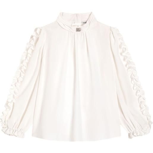 Dolce & Gabbana Kids blusa con ruches - bianco