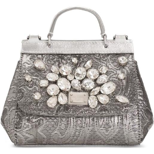 Dolce & Gabbana Kids borsa a spalla con decorazione - argento
