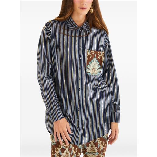 FARM Rio camicia a righe con applicazione - blu
